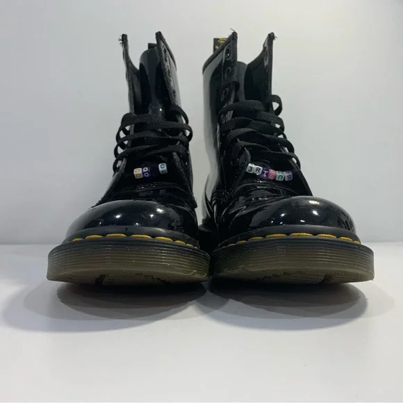 Dr Martens Doc Martens Air Wair Boots With Bouncing Soles Women’s 8 Black Patent - Picture 7 of 12